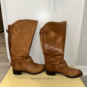 Franco Sarto Women's Tan Leather Up the Knee Boots 7 1/2 M